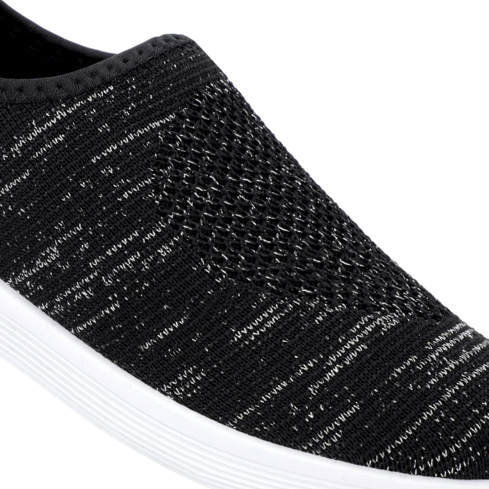 Tênis Preto Mesclado Tricot Preto 4