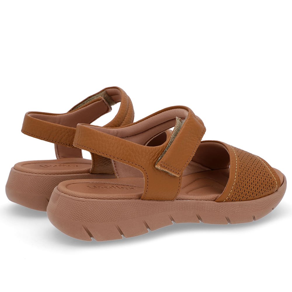 Sandália Plataforma Couro Marrom Fecho-Flex Marrom 3