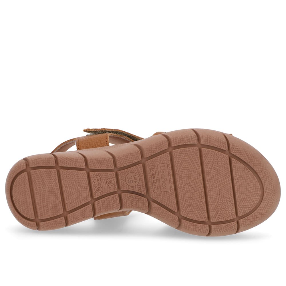 Sandália Plataforma Couro Marrom Fecho-Flex Marrom 5