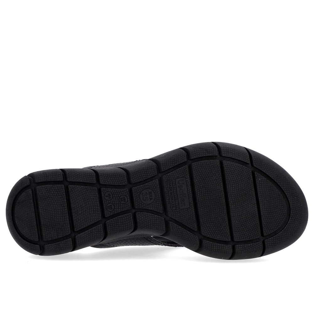 Chinelo Baixo Couro Preto Enfeite Rebite Preto 5