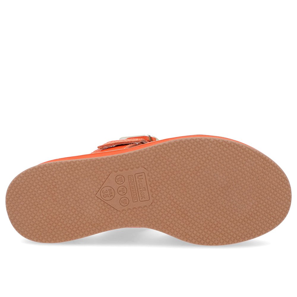 Tamanco Plataforma Couro Laranja Fivela Laranja 5