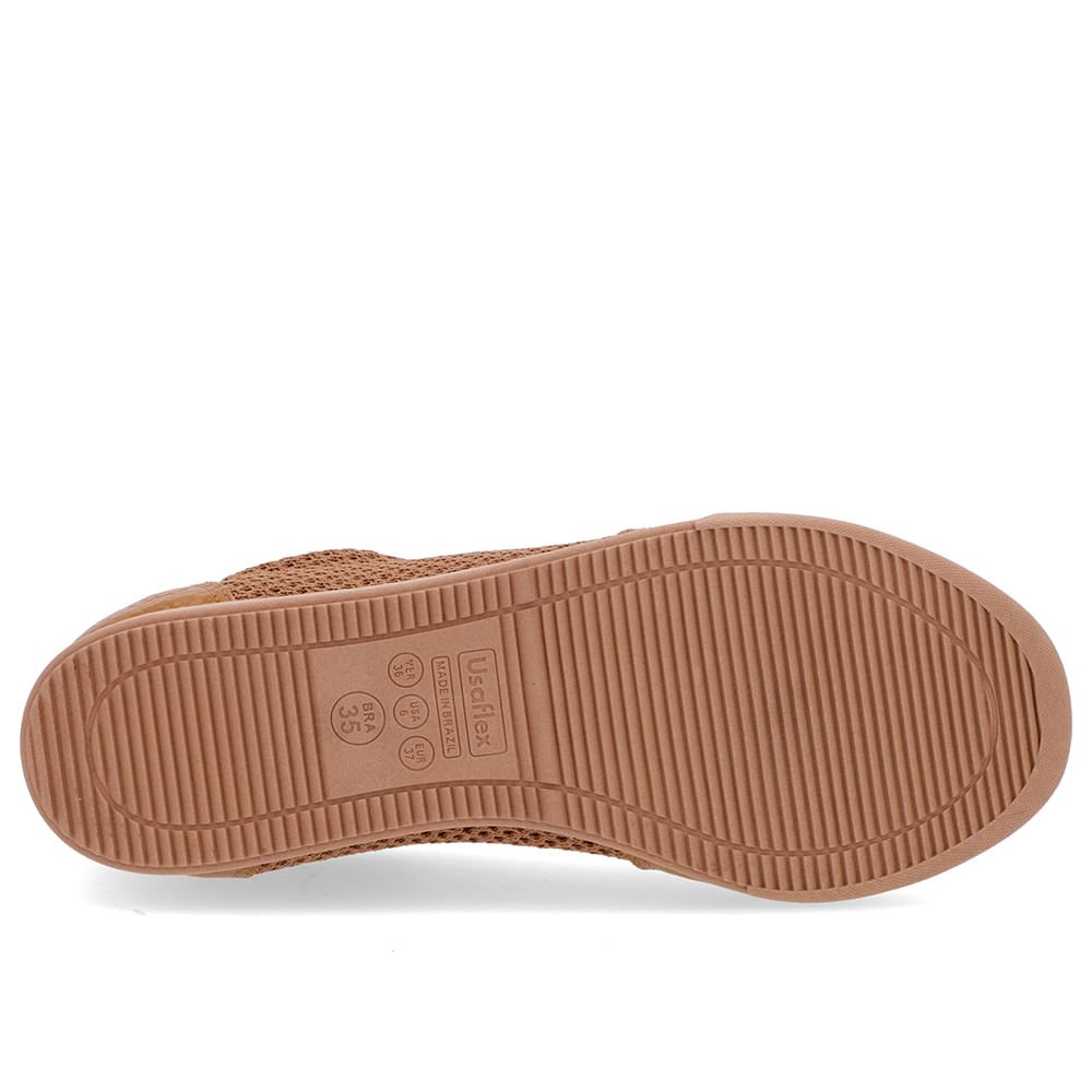 Tênis Básico Marrom Tecido Detalhe Couro Marrom 5