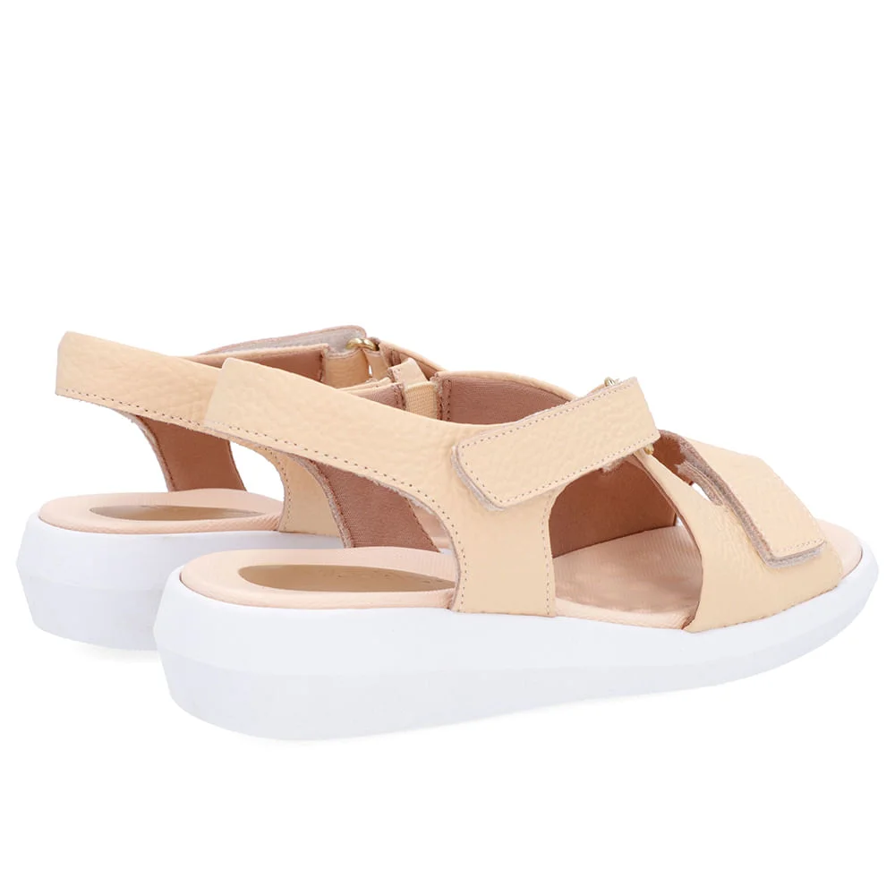 Sandália Ajuste Fecho-Flex Couro Laranja Laranja 3