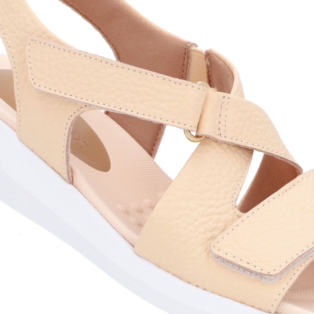 Sandália Ajuste Fecho-Flex Couro Laranja Laranja 4