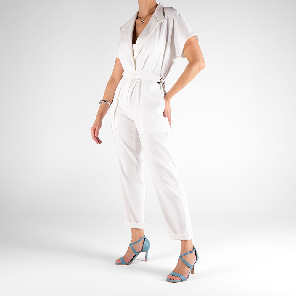 Sandália Salto Fino Couro Azul Tira Cruzada Azul 4