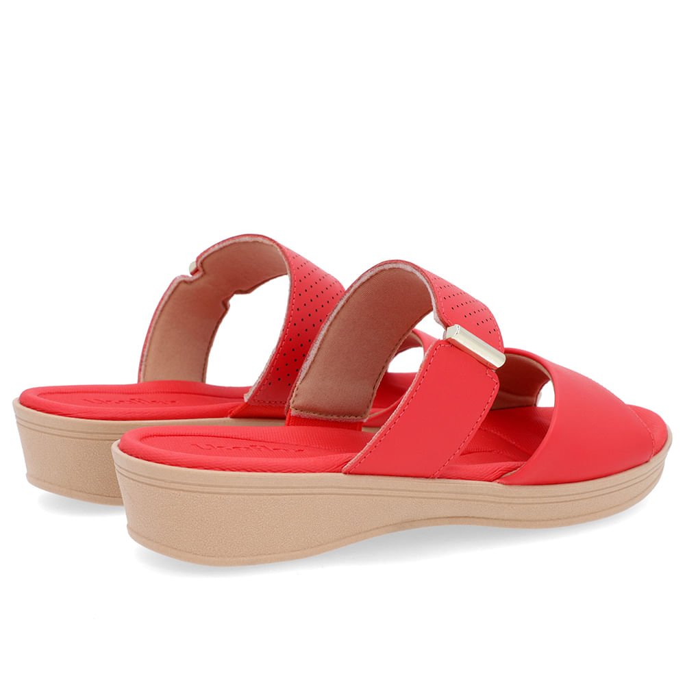 Tamanco Plataforma Couro Vermelho Tira Enfeite Vermelho 3