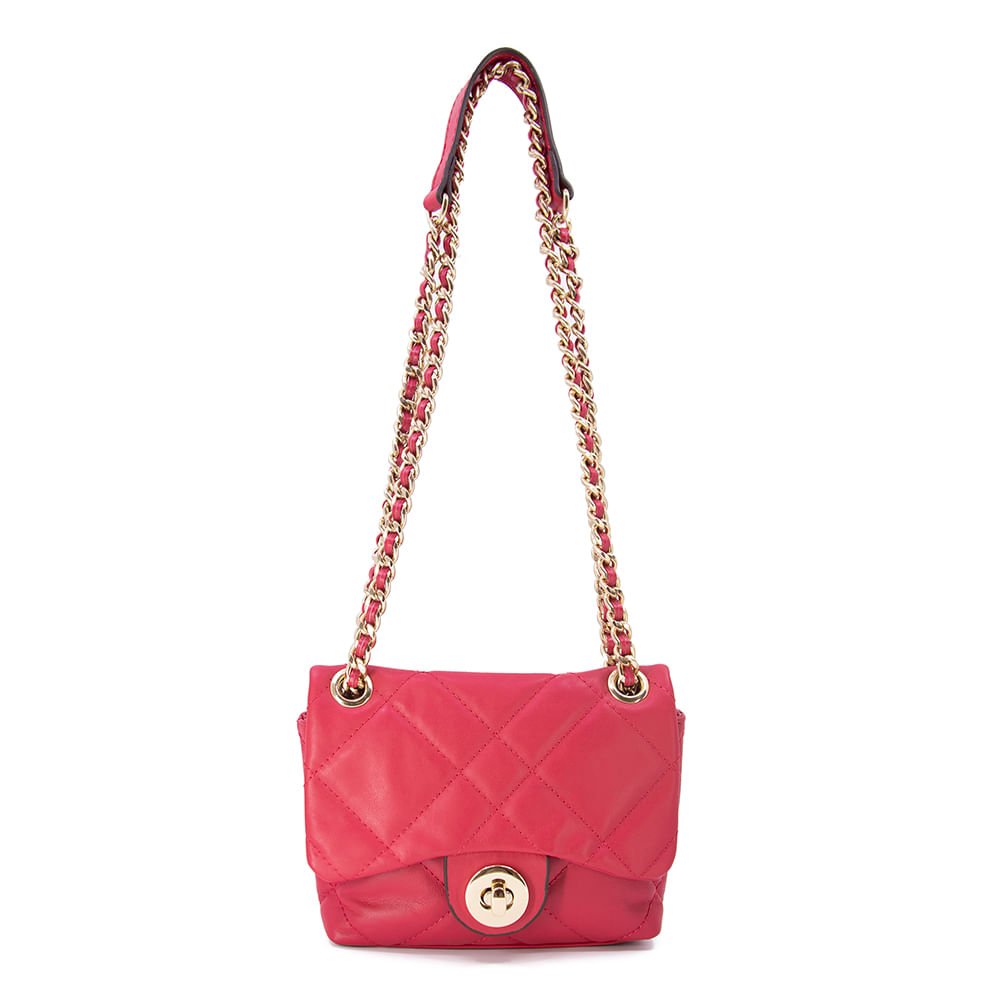 Bolsa Tiracolo Couro Vermelha Cherry Matelassê