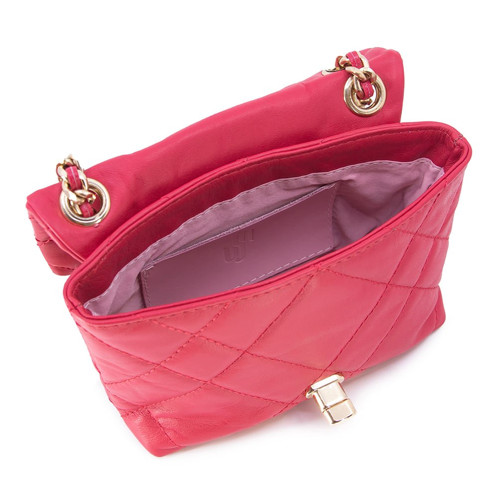 Bolsa Tiracolo Couro Vermelha Cherry Matelassê Vermelho 3