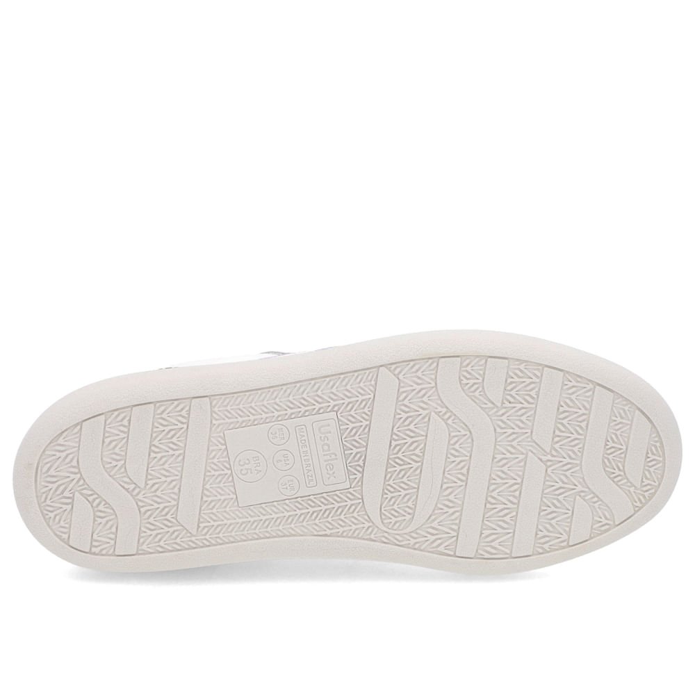 Tênis Branco Couro Estilo Costura Enfeite Branco 5