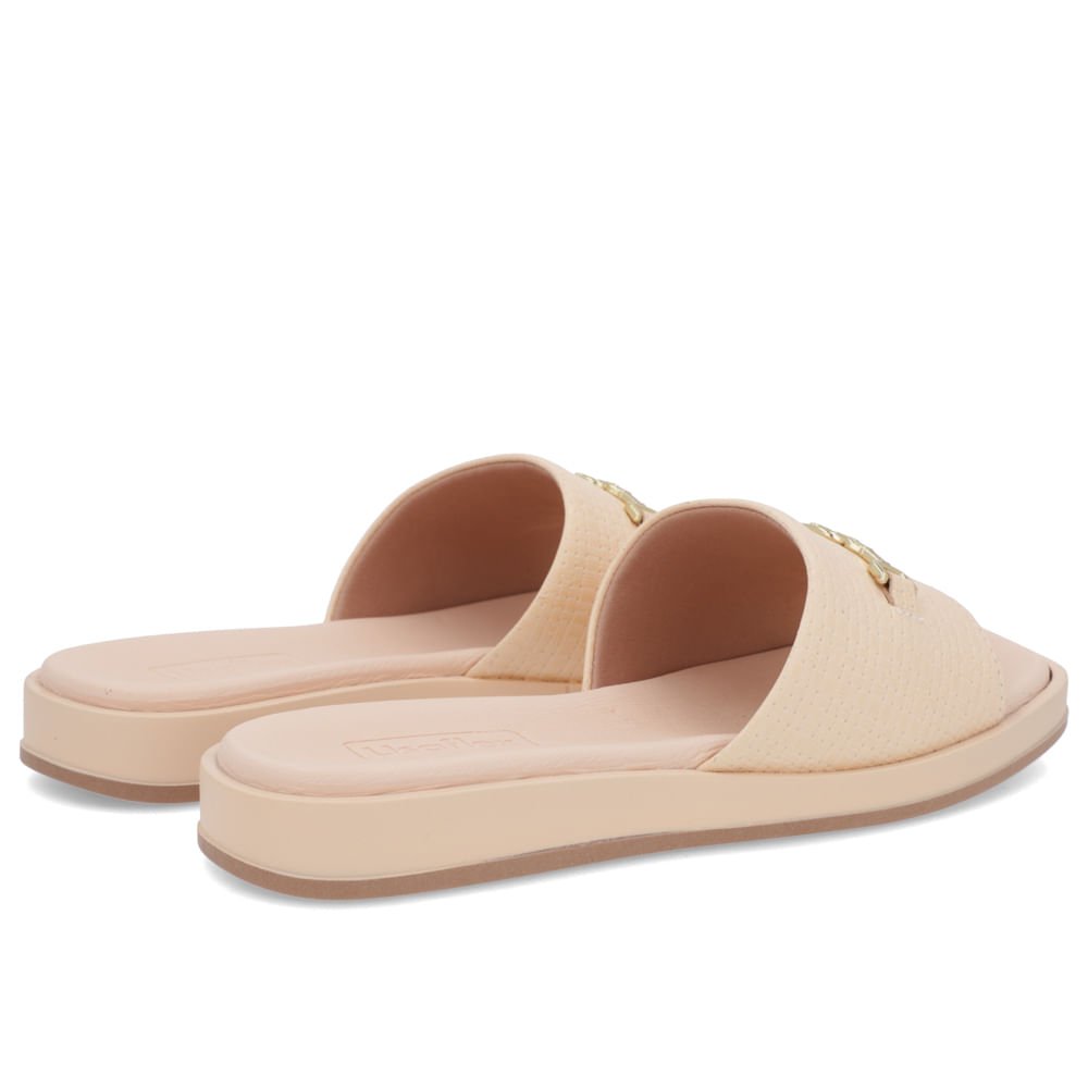 Slide Laranja Claro Baixo Couro Trama Laranja 3