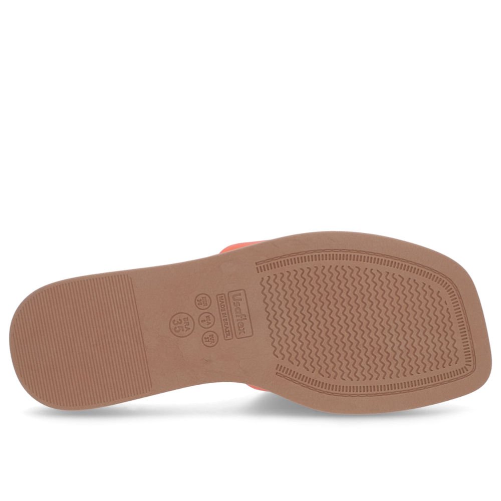 Slide Laranja Baixo Couro Liso Laranja 5