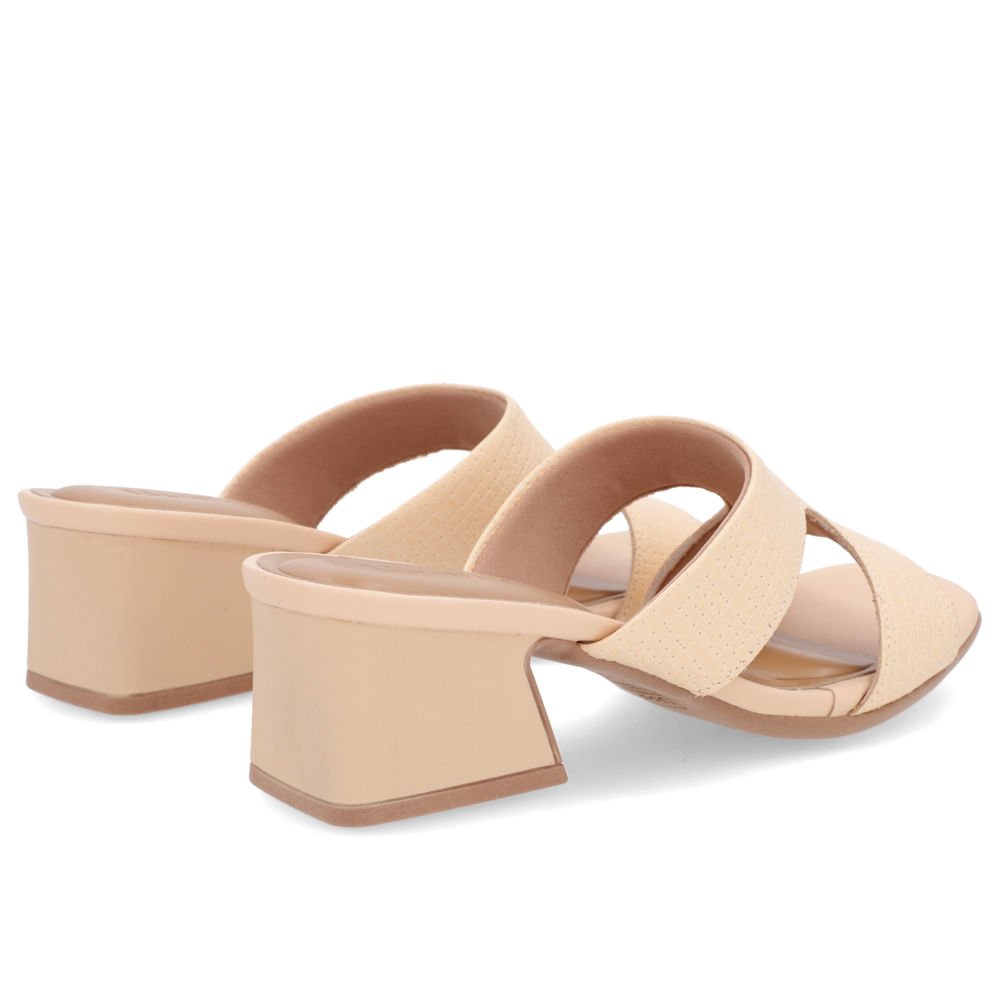 Tamanco Salto Geométrico Couro Laranja Claro Trama Laranja 3