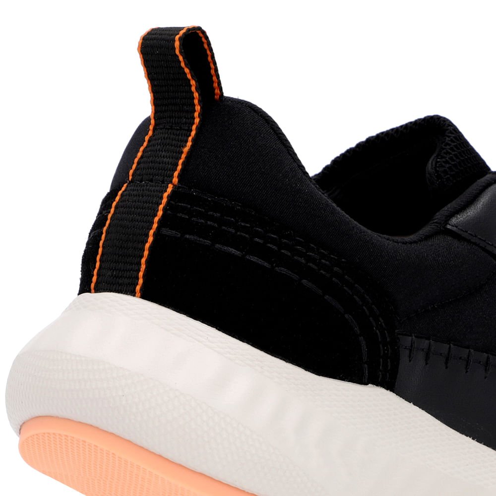 Tênis Preto Elastano Detalhe Costura Preto 4