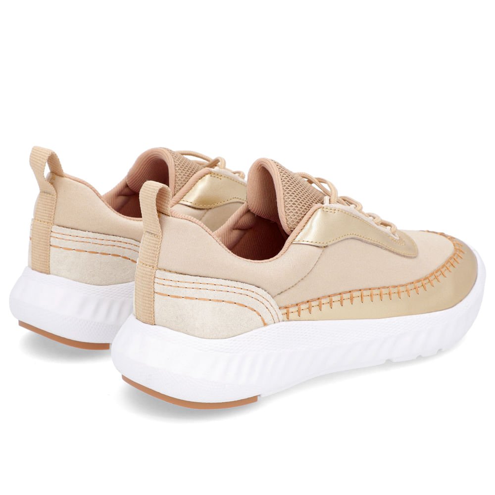 Tênis Dourado Elastano Detalhe Costura Dourado 3