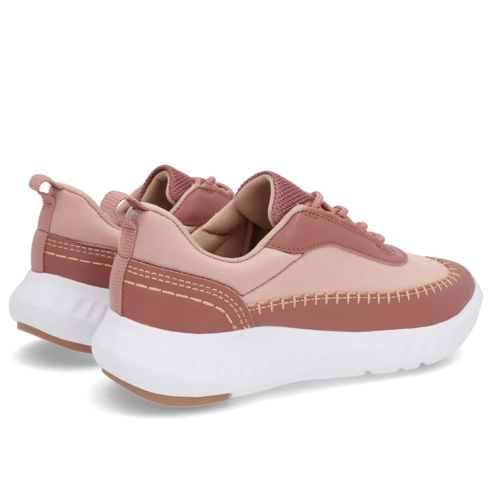 Tênis Rosa Elastano Detalhe Costura Rosa 3