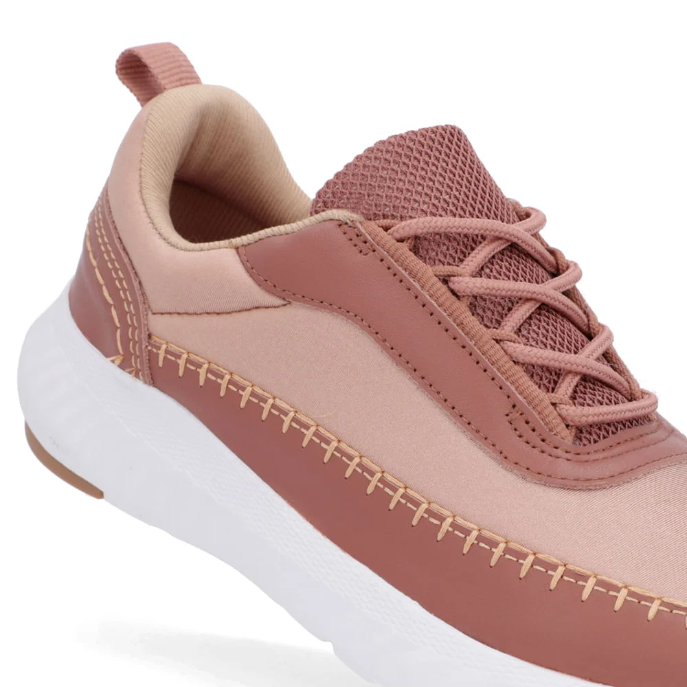 Tênis Rosa Elastano Detalhe Costura Rosa 4