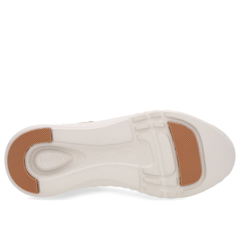 Tênis Dourado Couro Cadarço Elástico Perfuração Dourado 5