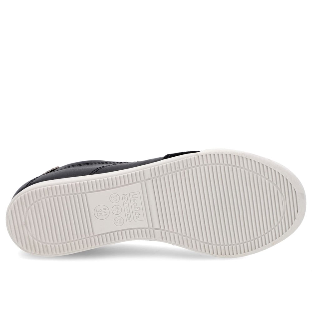 Tênis Preto Couro Detalhe Camurça Preto 5