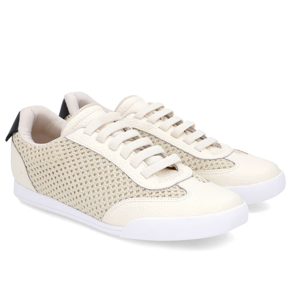 Tênis Básico Branco Tecido Detalhe Couro Branco 2