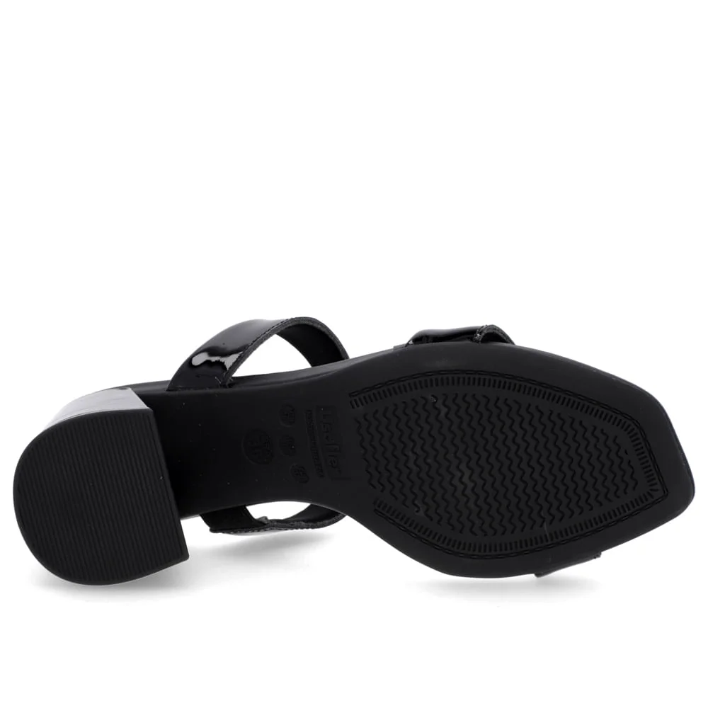 Tamanco Detalhe Salto Bloco Verniz Preto Preto 5