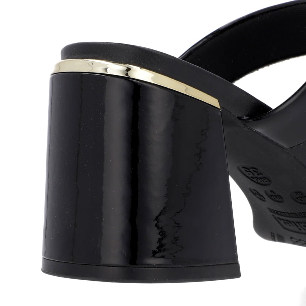 Tamanco Detalhe Salto Bloco Verniz Preto Preto 4