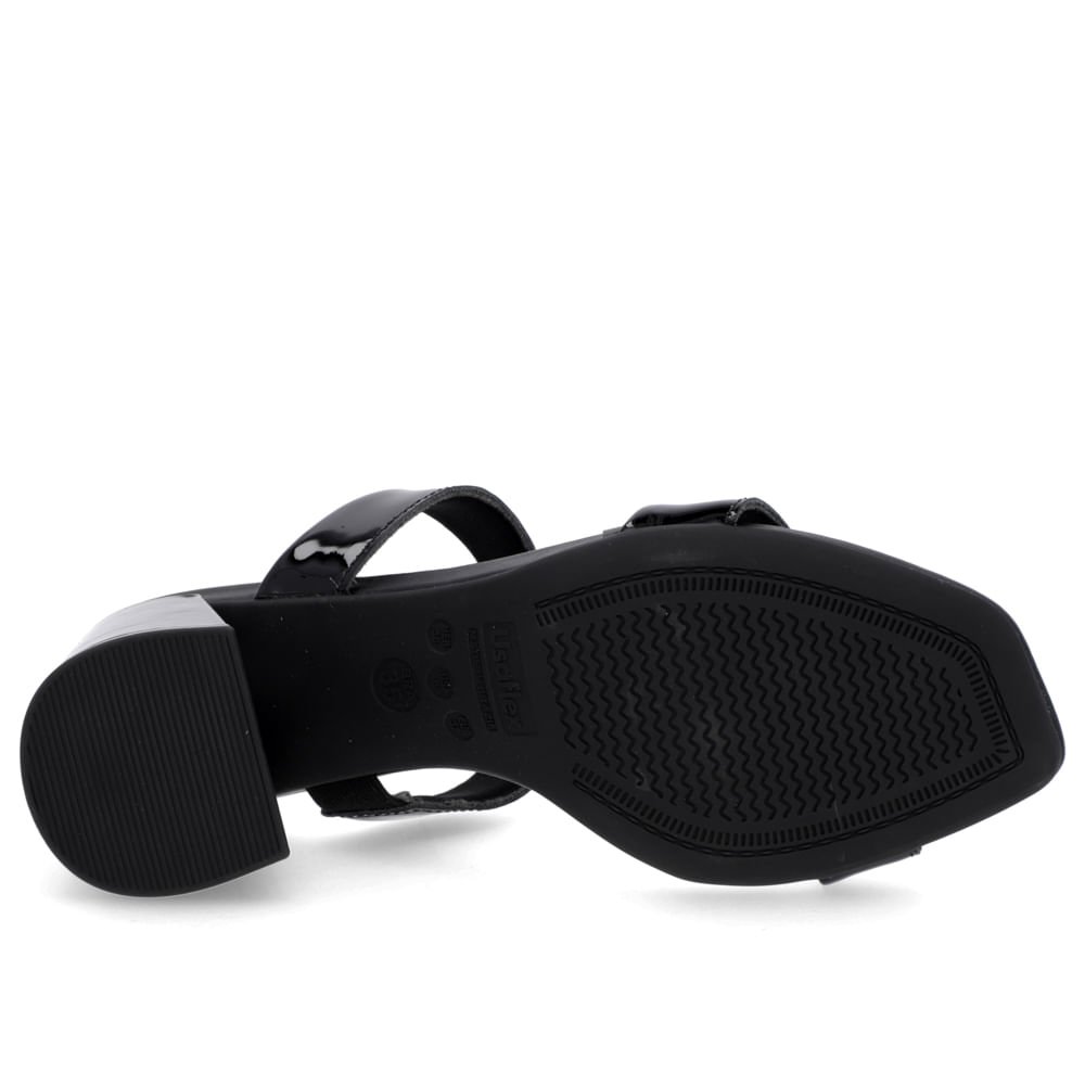 Tamanco Detalhe Salto Bloco Verniz Preto Preto 5