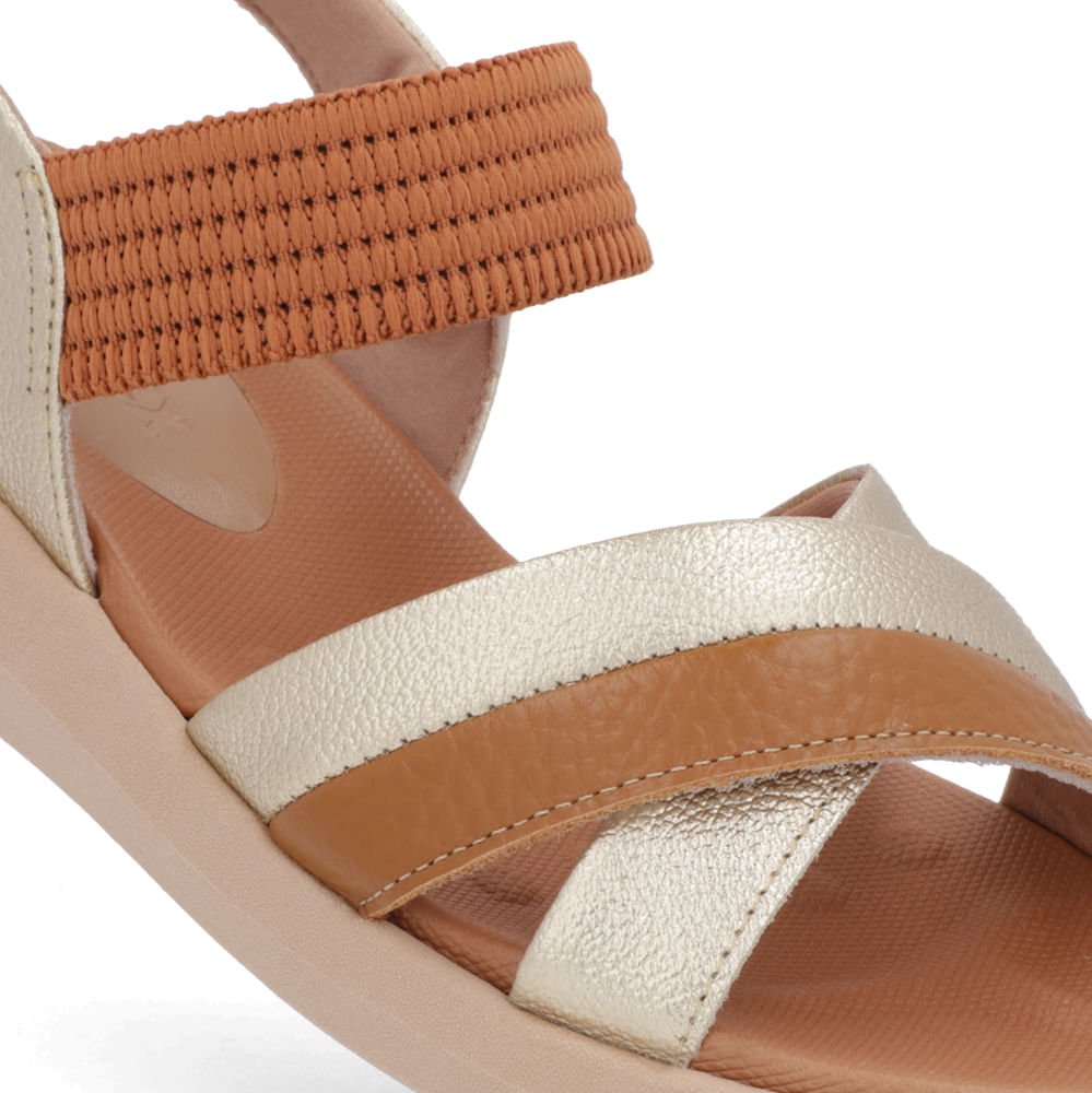 Sandália Salto Baixo Couro Marrom Marrom 4