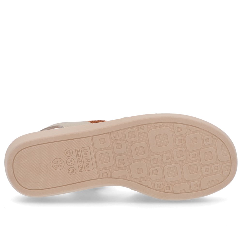 Sandália Salto Baixo Couro Marrom Marrom 5