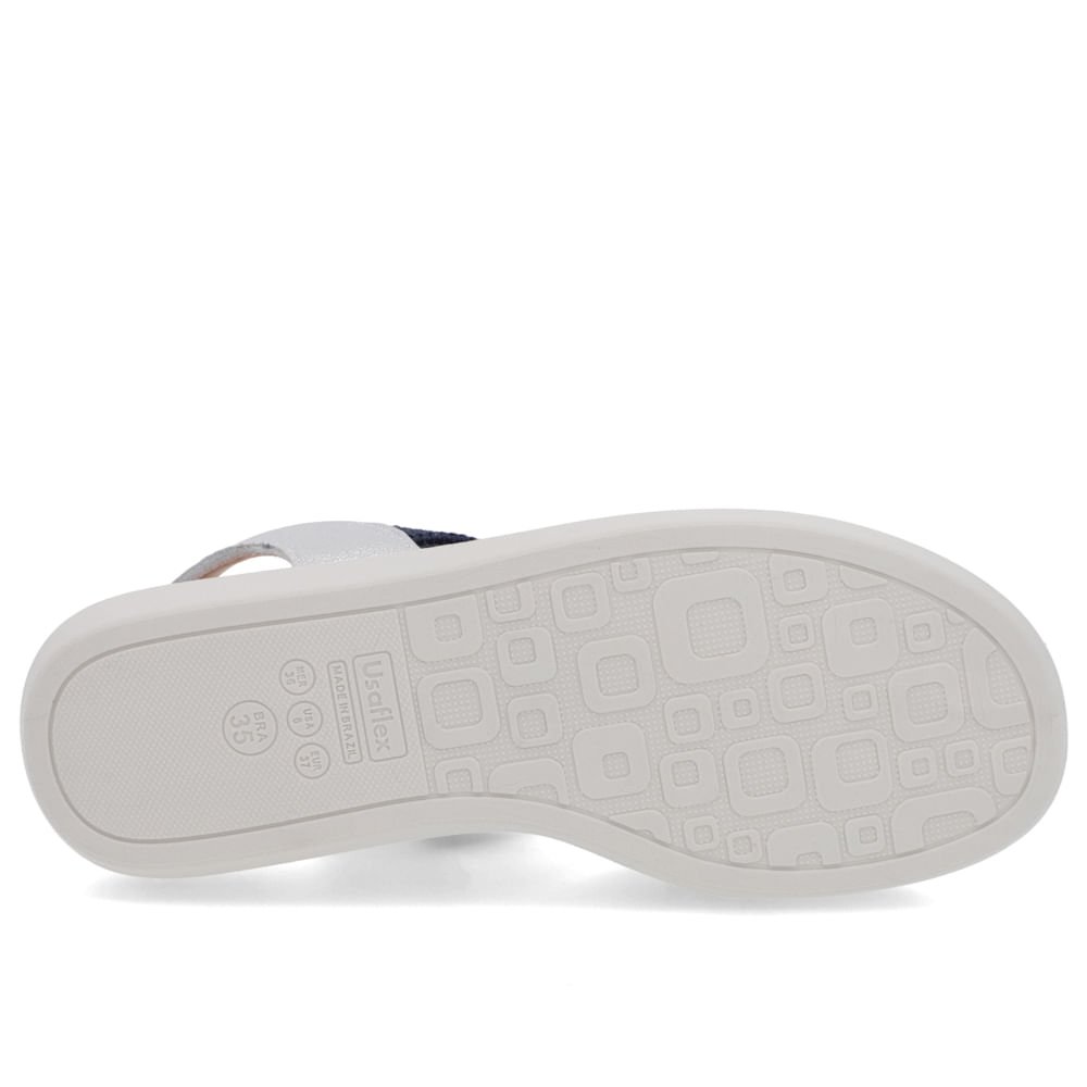 Sandália Salto Baixo Couro Azul Azul 5