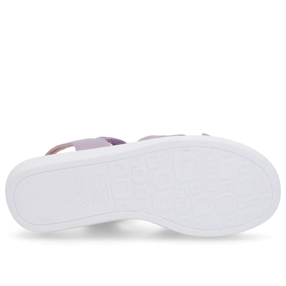 Sandália Salto Baixo Couro Roxa Roxo 5