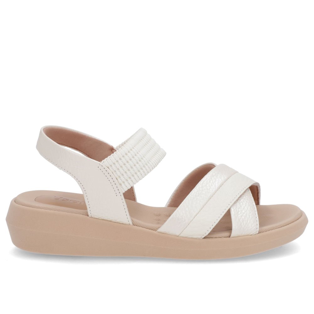 Sandália Salto Baixo Couro Branca Branco 1