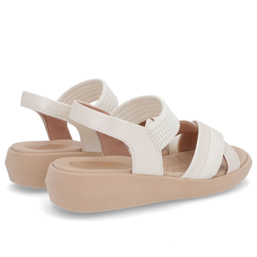 Sandália Salto Baixo Couro Branca Branco 3