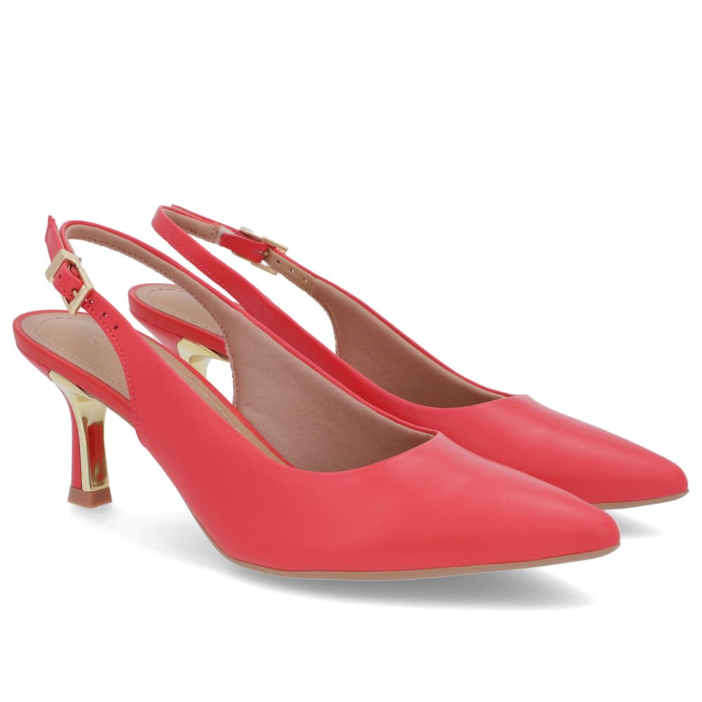 Slingback Vermelho Salto Fino Couro Vermelho 2