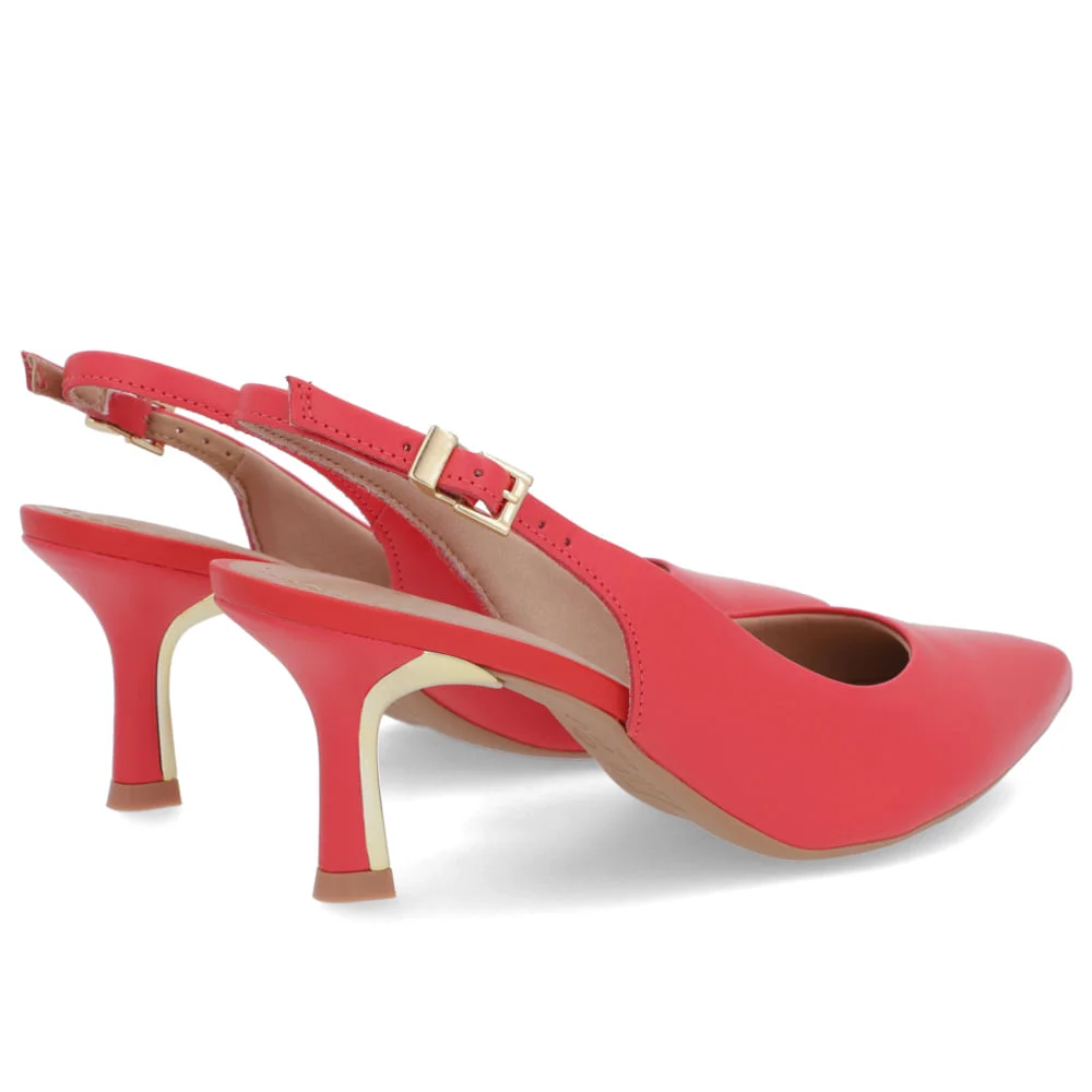 Slingback Vermelho Salto Fino Couro Vermelho 3