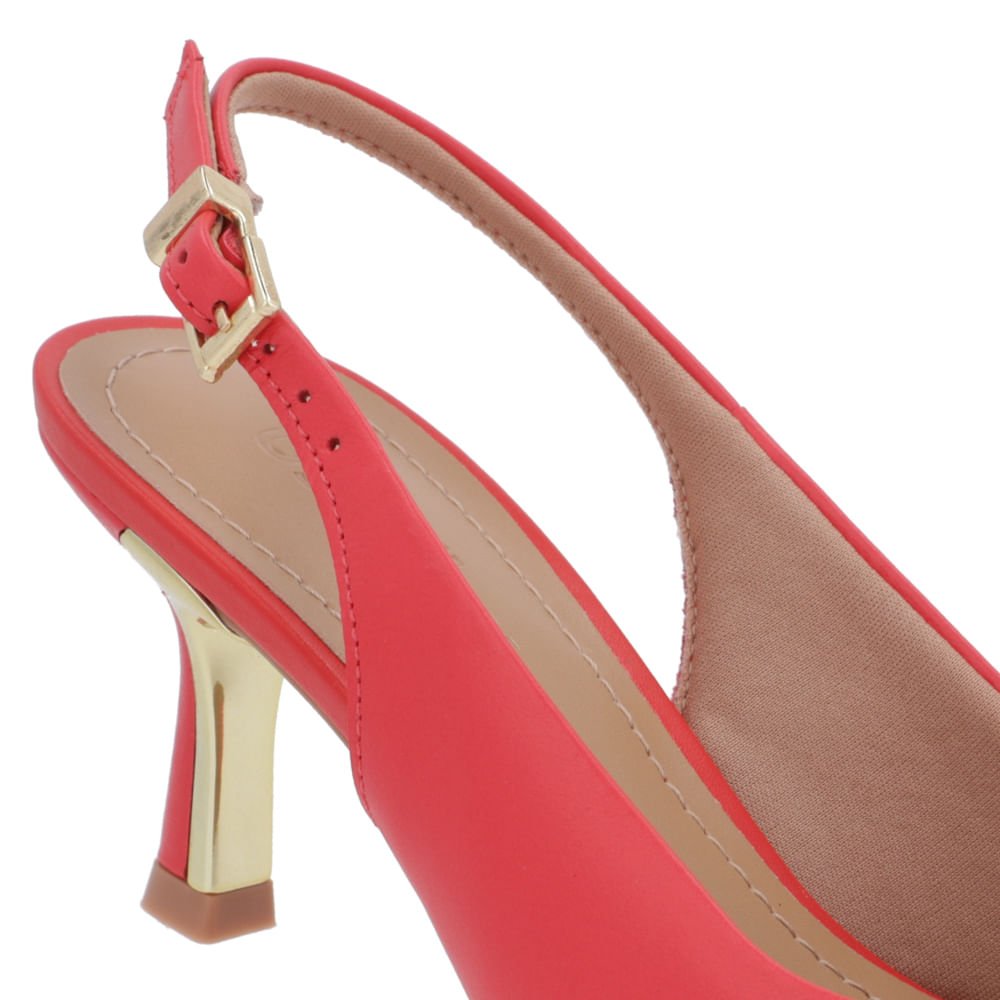 Slingback Vermelho Salto Fino Couro Vermelho 4