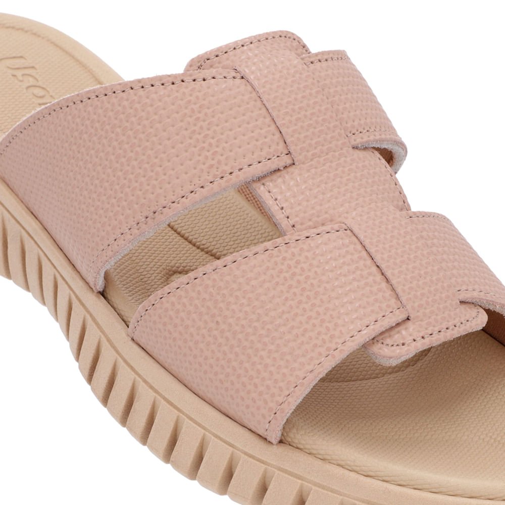 Tamanco Plataforma Couro Rosa Bico Redondo Rosa 4