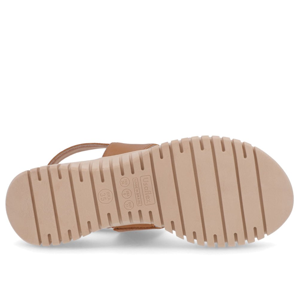 Sandália Plataforma Couro Marrom Marrom 5