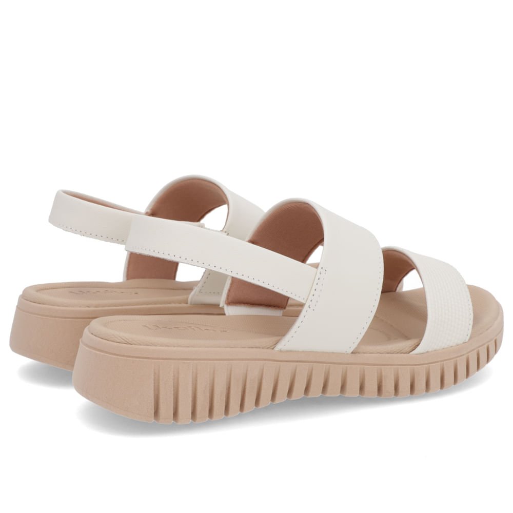 Sandália Plataforma Couro Branca Branco 3