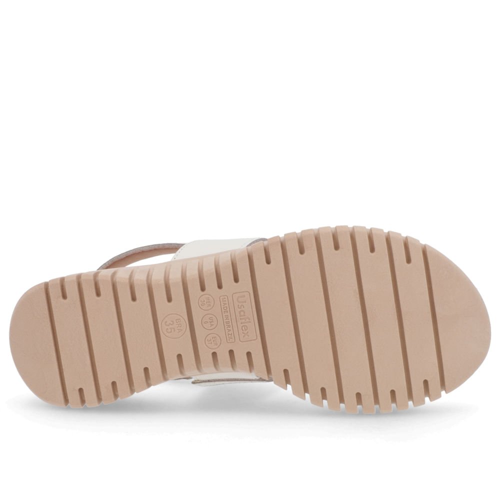 Sandália Plataforma Couro Branca Branco 5