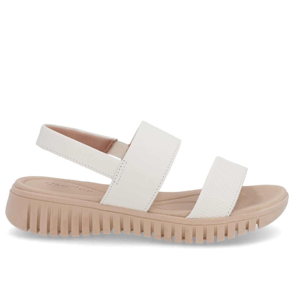 Sandália Plataforma Couro Branca Branco 1