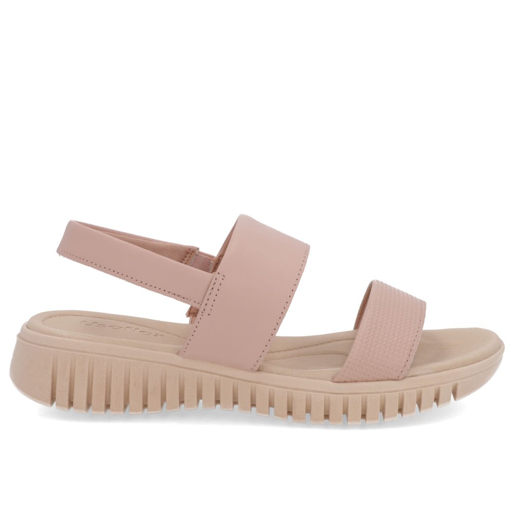 Sandália Plataforma Couro Rosa