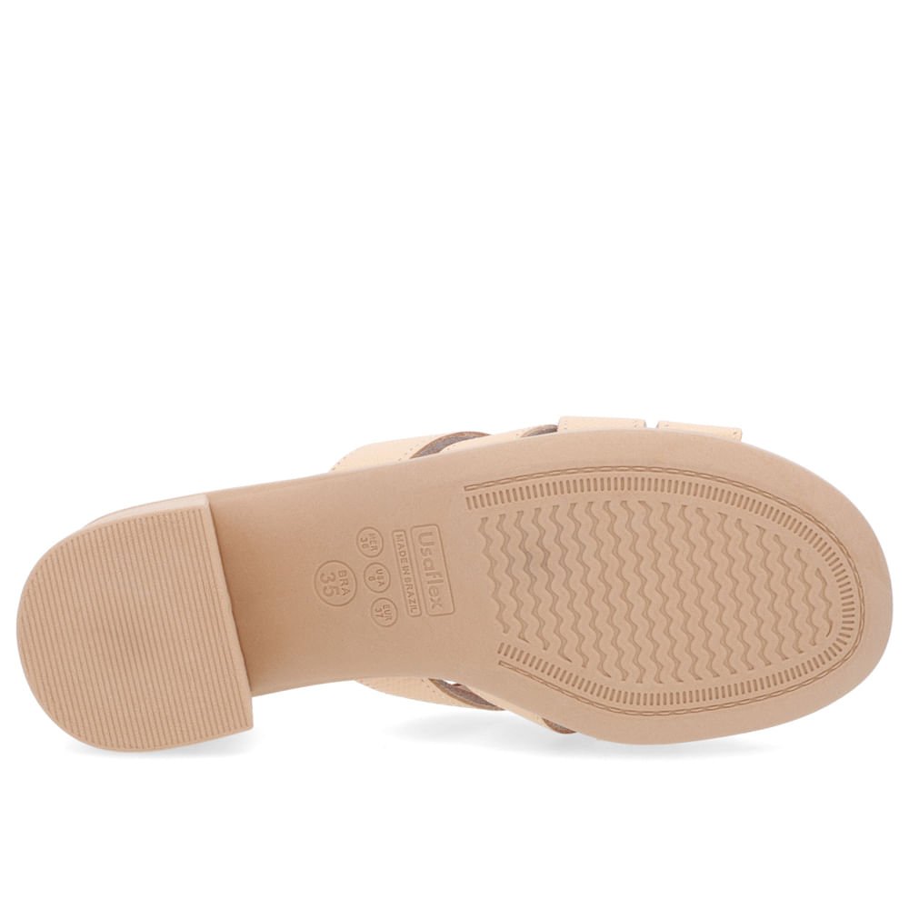 Tamanco Salto Bloco Couro Laranja Tiras Laranja 5