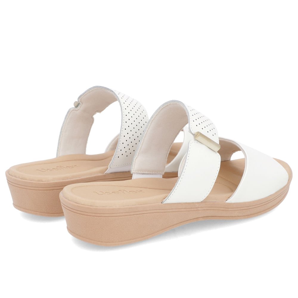 Tamanco Plataforma Couro Branco Tira Enfeite Branco 3