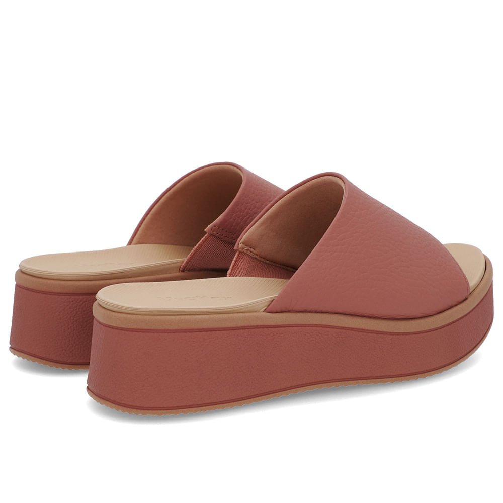 Tamanco Flatform Couro Rosa Marrom 3
