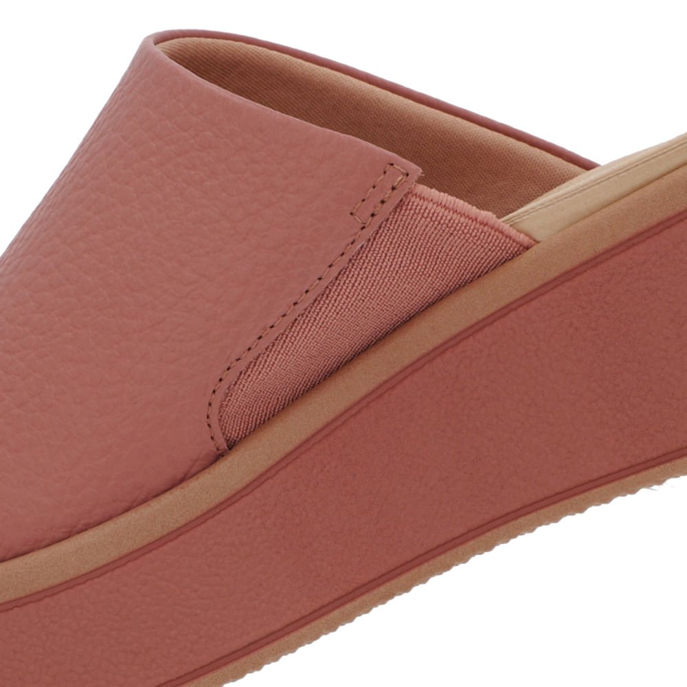 Tamanco Flatform Couro Rosa Marrom 4