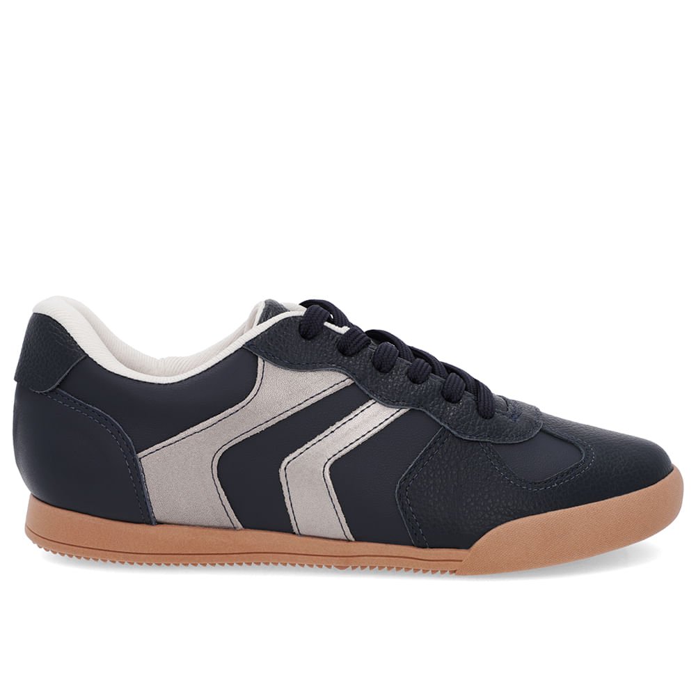 Tênis Retrô Azul Couro