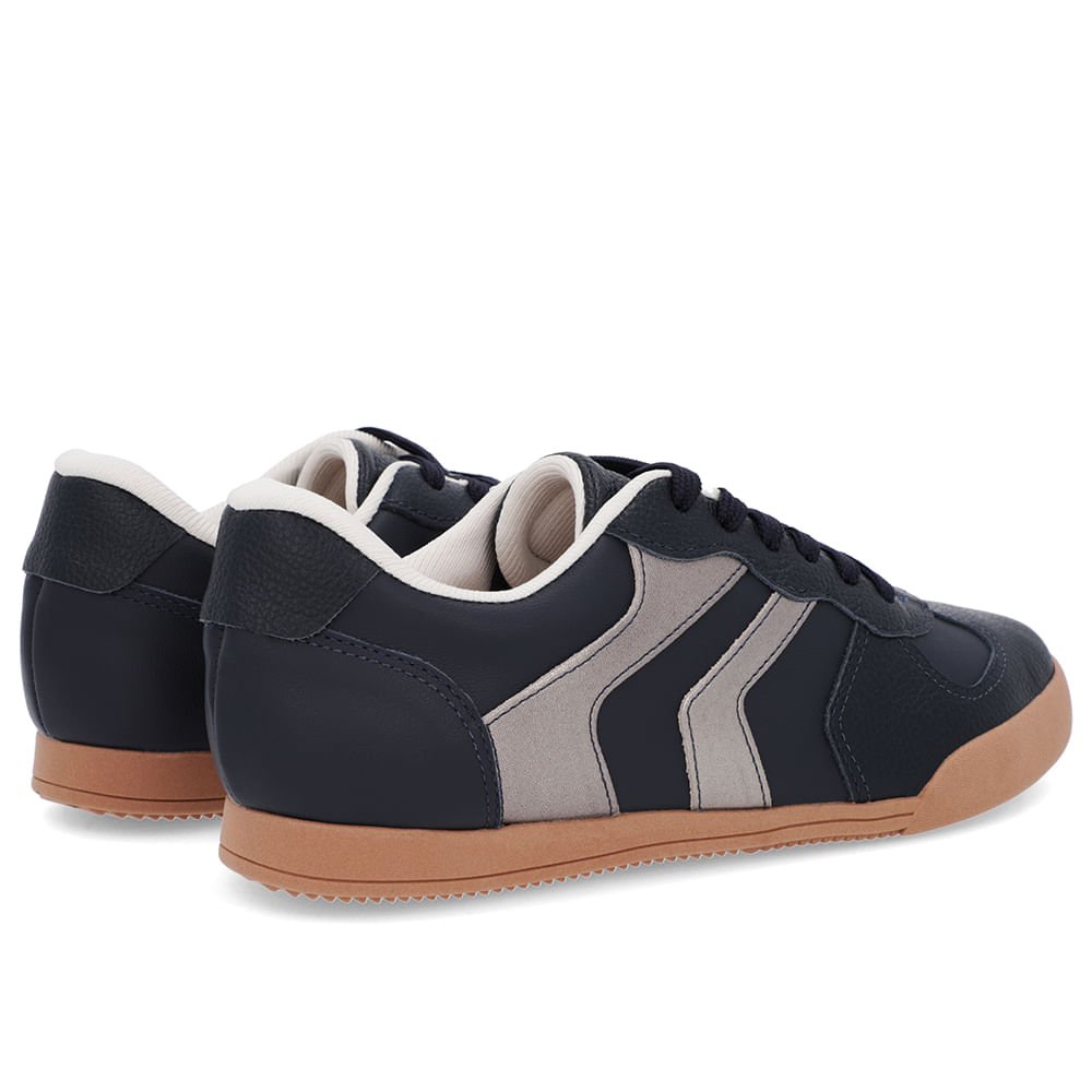 Tênis Retrô Azul Couro Preto 3