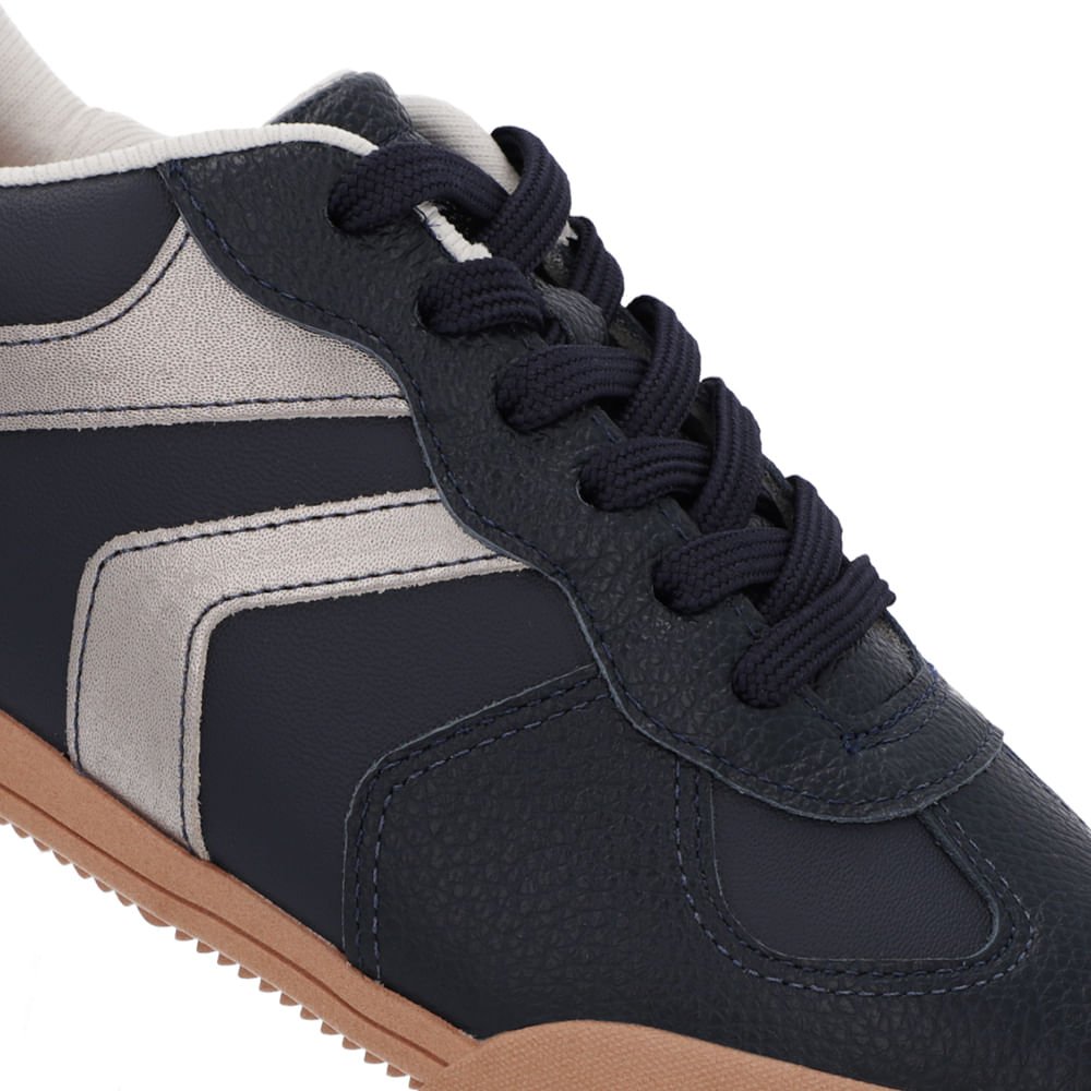 Tênis Retrô Azul Couro Preto 4