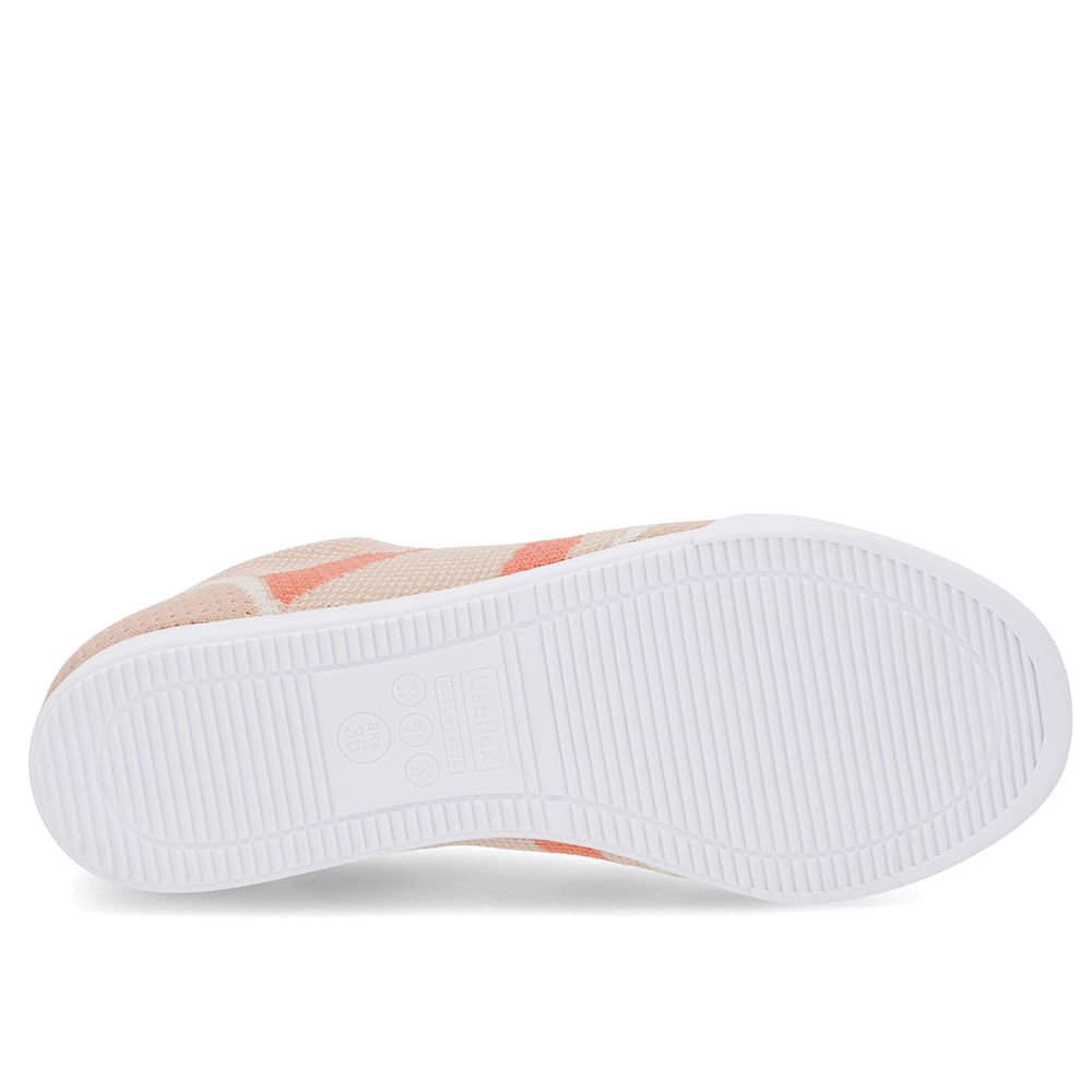 Tênis Cadarço Laranja Tecido Bege 5