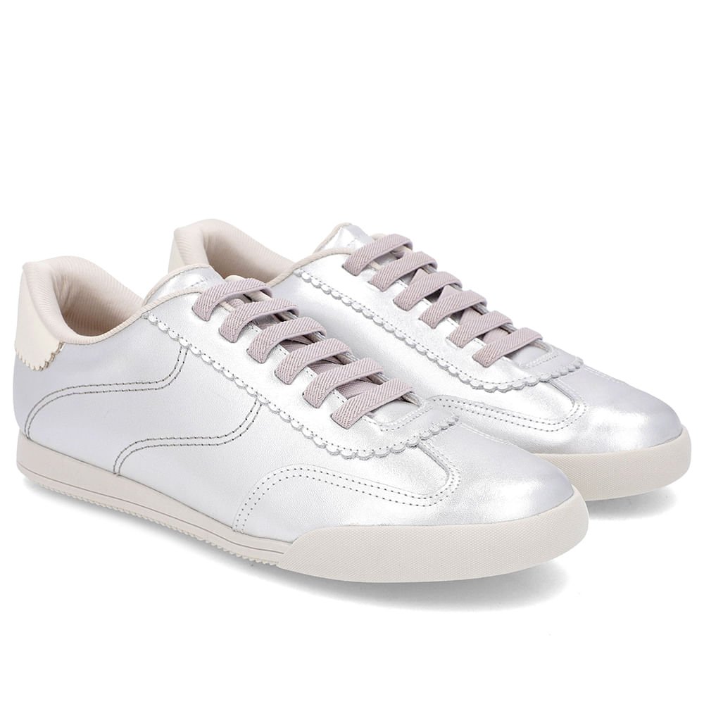 Tênis Prata Couro Prata 3